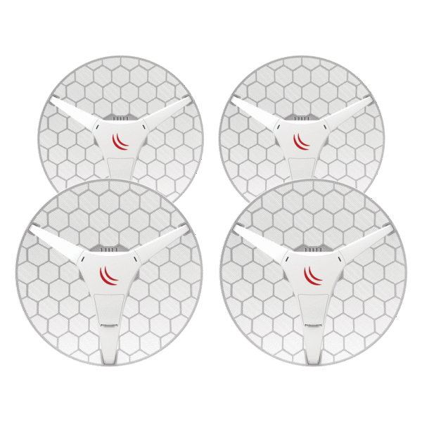 4pack (LHG XL HP5) Cliente y PtP de Alta Potencia, Antena de Rejilla Mejorada de 27 dBi en 5GHz 802.11 a/n