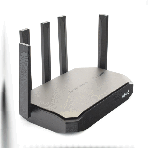 Router inalámbrico Wi-Fi 6 empresarial todo en uno, 2976 Mbps, hasta 180 usuarios, 5 puertos GE, 5 antenas externas (de 5 dBi), Incorpora Reyee Mesh