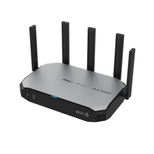Router inalámbrico Wi-Fi 6 empresarial todo en uno, 2976 Mbps, hasta 180 usuarios, 5 puertos GE, 5 antenas externas (de 5 dBi), Incorpora Reyee Mesh