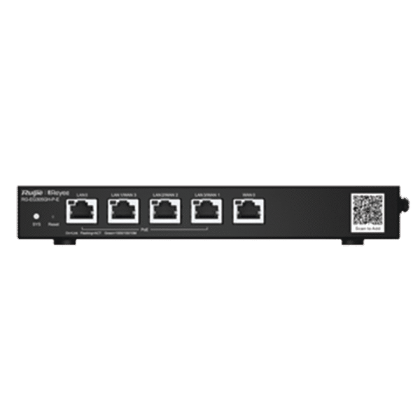 Reyee Router de Oficina PoE de 5 Puertos de Alto Rendimiento, Gestionable en la Nube, 1.5 Gbps, Hasta 300 Clientes, 4 Salidas PoE, 64 Túneles VPN