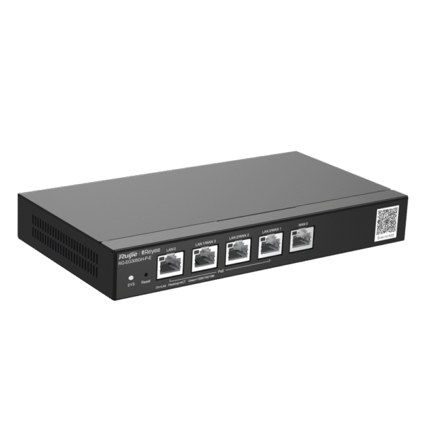 Reyee Router de Oficina PoE de 5 Puertos de Alto Rendimiento, Gestionable en la Nube, 1.5 Gbps, Hasta 300 Clientes, 4 Salidas PoE, 64 Túneles VPN