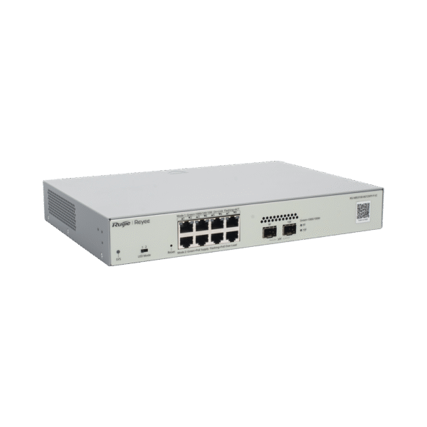 Switch Administrable PoE Capa 2 con 8 Puertos Gigabit PoE 802.3af/at + 2 SFP Para Fibra 1Gb, Gestión Gratuita desde la Nube, 125W