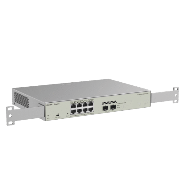 Switch Administrable PoE Capa 2 con 8 Puertos Gigabit PoE 802.3af/at + 2 SFP Para Fibra 1Gb, Gestión Gratuita desde la Nube, 125W