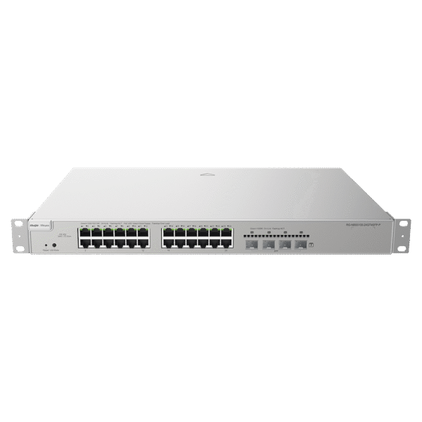 Switch Administrable PoE L3 con 24 puertos Gigabit PoE 802.3af/at + 4 SFP, gestión gratuita desde la nube, 370w