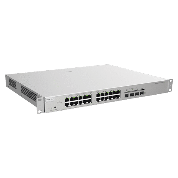 Switch Administrable PoE L3 con 24 puertos Gigabit PoE 802.3af/at + 4 SFP, gestión gratuita desde la nube, 370w