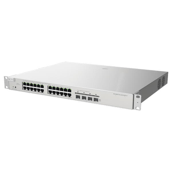 Switch Administrable PoE L3 con 24 puertos Gigabit PoE 802.3af/at + 4 SFP, gestión gratuita desde la nube, 370w
