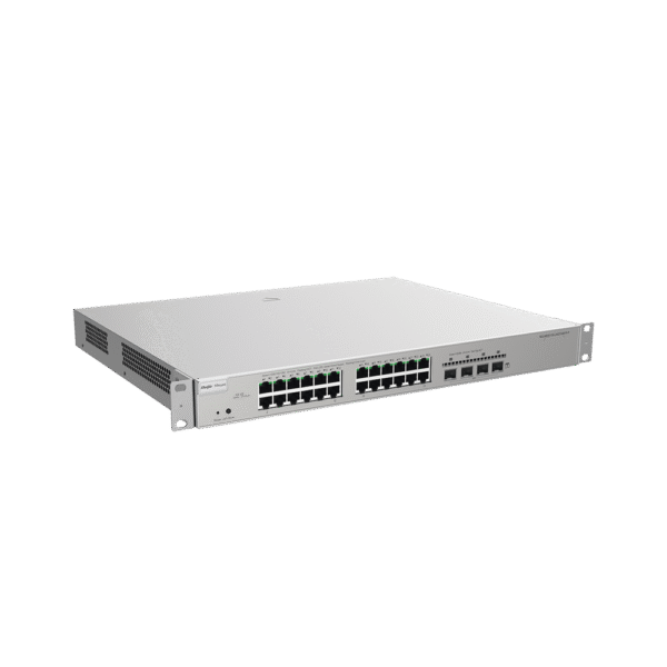 Switch Administrable PoE con 24 Puertos Gigabit PoE 802.3af/at + 4 SFP+ para Fibra 10Gb, Gestión Gratuita desde la Nube