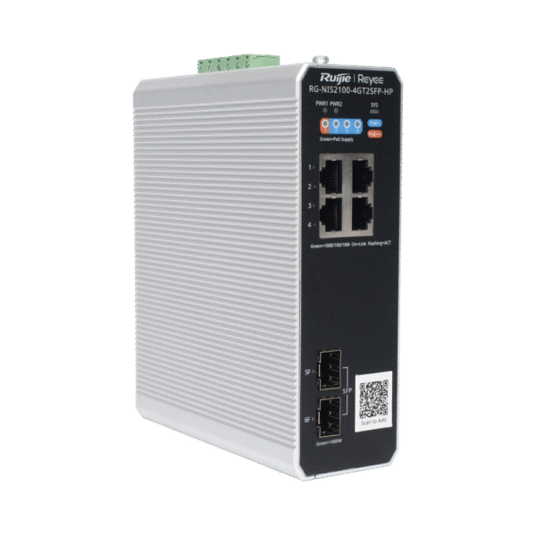 Switch Industrial PoE hasta , Ideal para temperaturas Extremas y protección contra descargas, 1 x PoE++ Port, 3 x PoE+ Ports, and 2 x SFP Uplink Ports