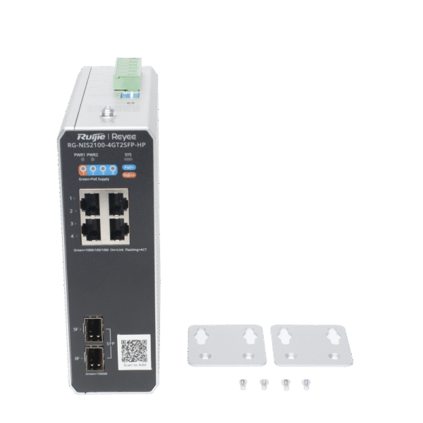 Switch Industrial PoE hasta , Ideal para temperaturas Extremas y protección contra descargas, 1 x PoE++ Port, 3 x PoE+ Ports, and 2 x SFP Uplink Ports