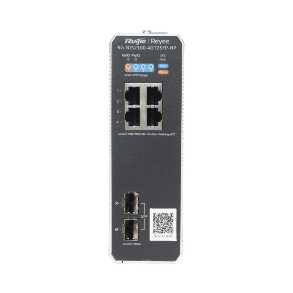 Switch Industrial PoE hasta , Ideal para temperaturas Extremas y protección contra descargas, 1 x PoE++ Port, 3 x PoE+ Ports, and 2 x SFP Uplink Ports