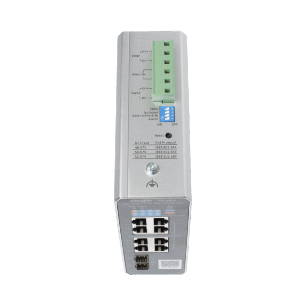 Switch Industrial PoE con gestión en la nube con 1 puerto PoE++, 7 puertos PoE+ y 2 puertos uplink SFP Ideal para temperaturas Extremas y protección contra descargas