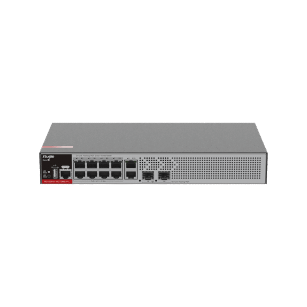 Switch Administrable L2+ con 10 puertos Gigabit (1-8 PoE+), 2 SFP para fibra 1Gb / 2.5 Gb , gestión gratuita desde la nube, 125w