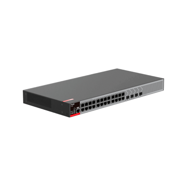 Switch Administrable L2+ con 24 puertos Gigabit PoE+, 4 SFP para fibra 1Gb / 2.5 Gb , gestión gratuita desde la nube, 370w