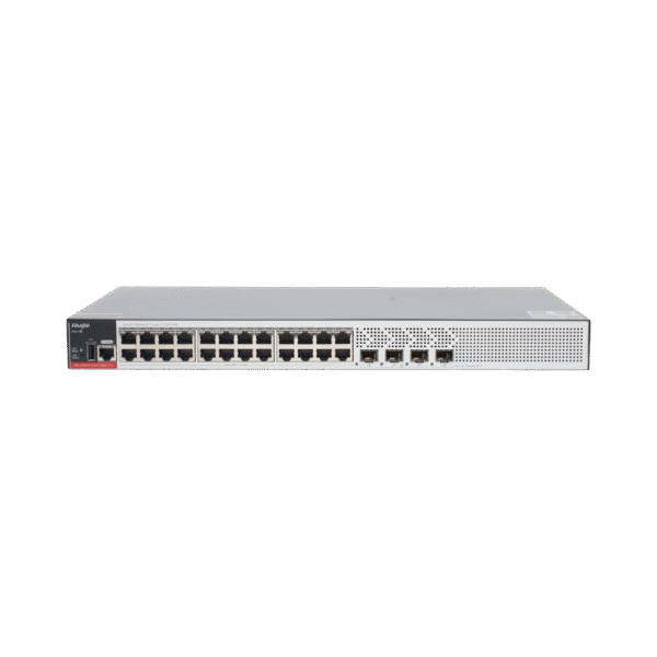 Switch Administrable L2+ con 24 puertos Gigabit PoE+, 4 SFP para fibra 1Gb / 2.5 Gb , gestión gratuita desde la nube, 370w