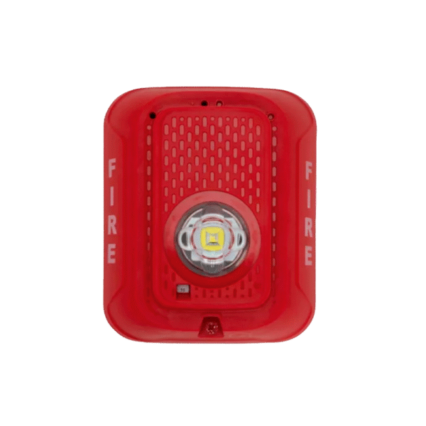 Lámpara Estroboscópica LED / 2 Hilos / Montaje en Pared / 15 a 185 Candelas / Tamper Integrado / Texto en Inglés / Color Rojo