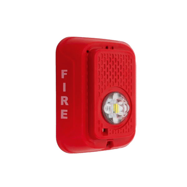 Lámpara Estroboscópica LED / 2 Hilos / Montaje en Pared / 15 a 185 Candelas / Tamper Integrado / Texto en Inglés / Color Rojo