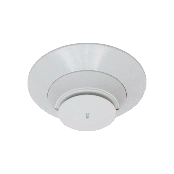 Detector Térmico de Temperatura Fija 57°C Direccionable / Compatible con Paneles Direccionables Silent Knight y Fire Lite / Incluye Base / Color Blanco / UL