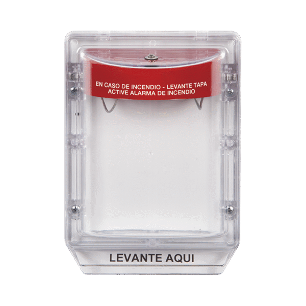 Cubierta Protectora de Policarbonato Serie Stopper II® , Con Bocina, Sin Espaciador, Montaje Empotrado, Etiqueta en Español
