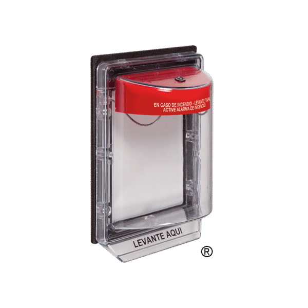 Protector de Policarbonato Super Resistente para Palanca de Incendio, sin Sirena y Texto en Español