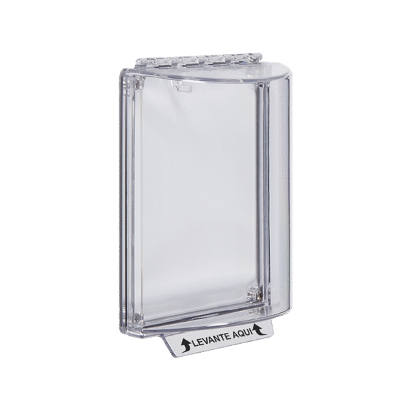 Cubierta Universal Transparente / Texto de Incendio en Español / Sin Sirena / Bisagra Resistente / Montaje Al Ras