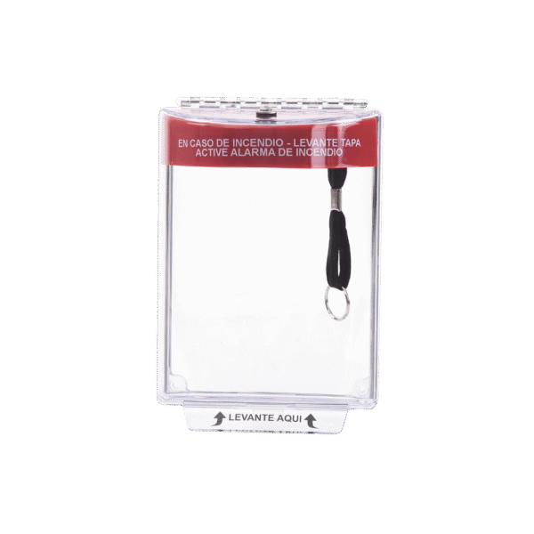 Cubierta Universal Transparente con Sirena, Texto de Incendio en Español