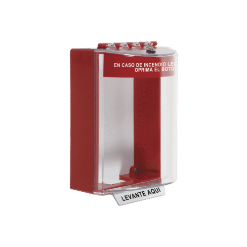 STI13220FRES-l Cubierta Universal con Sirena y Espaciador, Texto de Incendio en Español