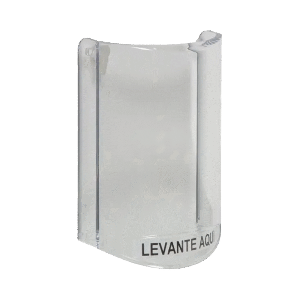 Cubierta Universal Transparente / Texto de Levante Aquí en Español / Sin Sirena / Montaje Al Ras