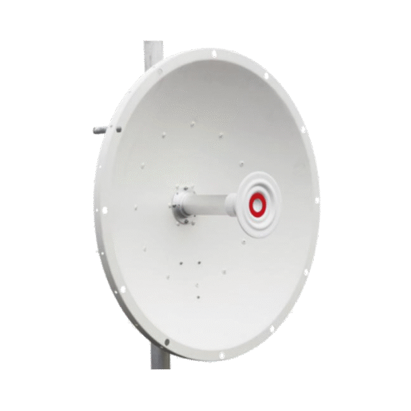 Antena direccional de 2ft, 5.9 a 7.1 GHz, Ganancia 30 dBi, Conectores RP SMA (sma hembra inverso), Polarización doble, incluye montaje para torre o mástil