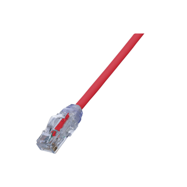 Cable de Parcheo UTP Cat6A, CM/LSZH, Diámetro Reducido (28AWG), Color rojo, 1 metros