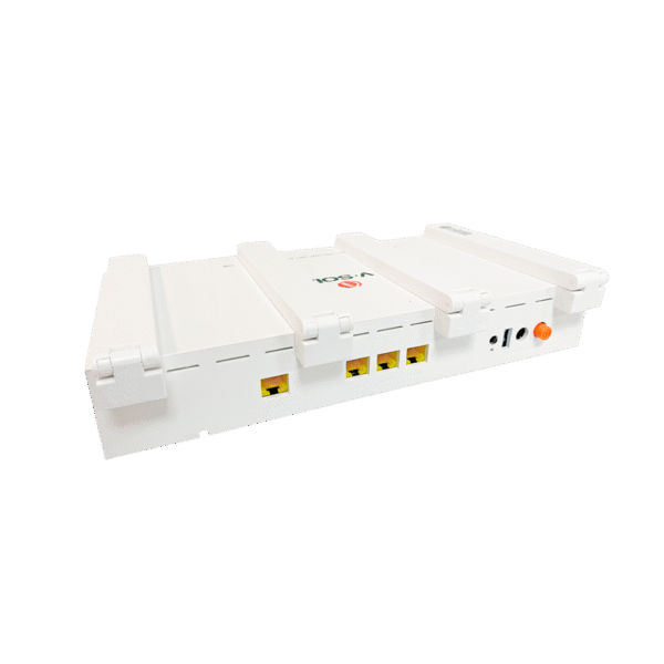 ONU GPON/EPON con Wi-Fi 6 AX1500 / Wi-Fi Doble banda 2.4 y 5 GHz / 4 Puertos Gigabit / Puerto PON SC/UPC, Hasta 1500 Mbps con Antena plegable de 180°
