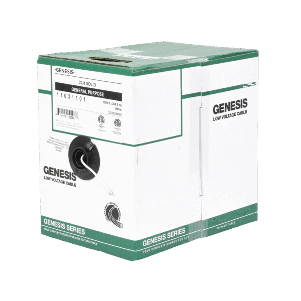 Carrete de Cable 4 x 22 AWG CM-CL2 / 305 mts / Para uso Interior / Sin Blindaje / Para Aplicaciones de Alarmas de Intrusión / Control de Acceso / Automatización / Voceo