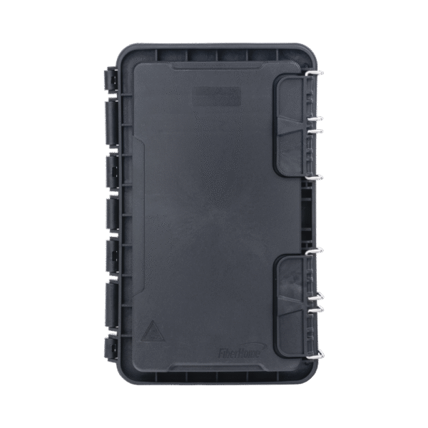 Caja de Distribución de Fibra Óptica, Hasta 96 Empalmes, Exterior IP65, Color Negro