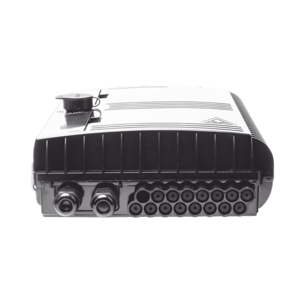 Caja NAP (Network Access Point) Cierre de Empalme para 24 fusiones de fibra óptica, Interior/Exterior, con 16 acopladores SC/APC y splitter 1x16, IP65