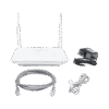 ONU GPON con 4 puertos Gigabit Ethernet + 2 POTS + 1 USB + 1 CATV (RF) + WiFi 2.4 GHz, conector SC/APC