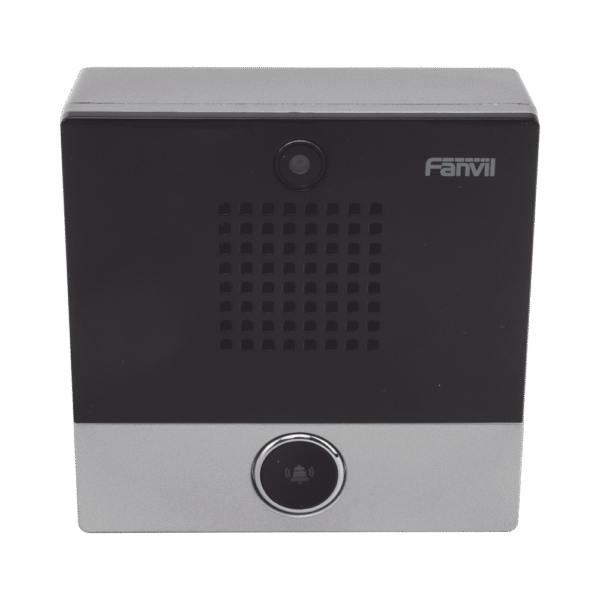 Mini video Intercomunicador para hotelería y hospitales, con diseño elegante, PoE, cámara 1Mpx, 1 botón, 1 relevador integrado de salida y entrada.