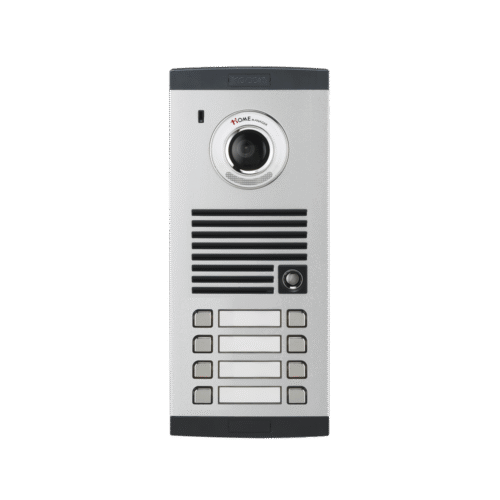 Frente de calle para 8 Apartamentos, compatible con monitores de 4 hilos, expandible a 20 o 32 deptos.