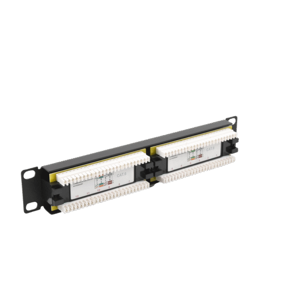 Panel de parcheo de impacto (110) UTP de 12 puertos 1U Cat6, 10in