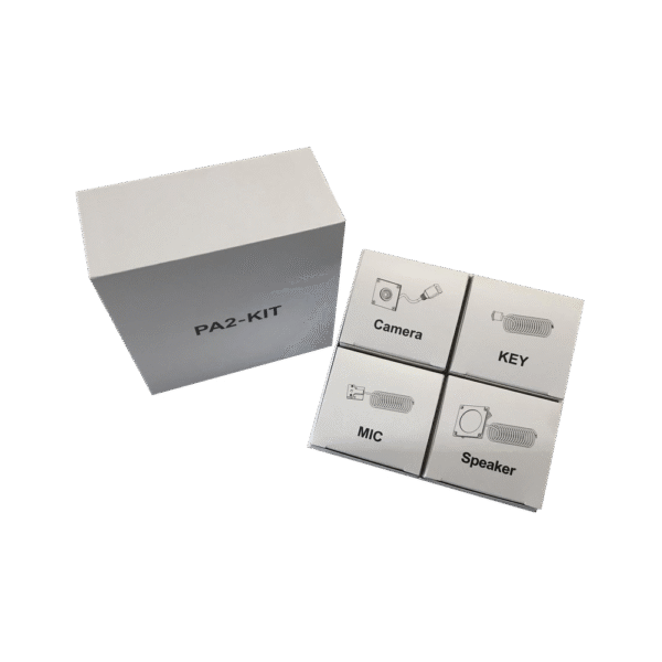 KIT de Accesorios para el modelo PA2F, incluye cámara, micrófono, parlante y botón, múltiples aplicaciones