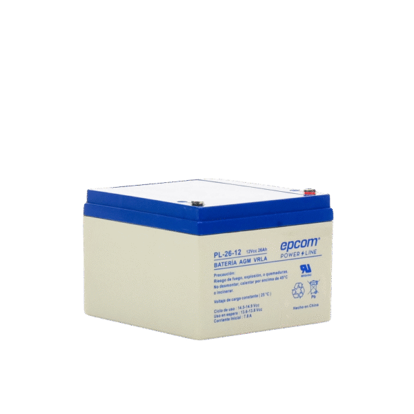 PL2612-AD-4-l Batería de Respaldo para equipo electrónico / UL / 12V @ 26 Ah / Tecnología AGM-VRLA / Uso en: Alarmas de intrusión / Incendio / Control de acceso / CCTV / Terminales tipo F1.