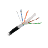 Cable Cat6+ CALIBRE 23, Intemperie con GEL DOBLE CHAQUETA, ETL, UL, color negro de 305 Metros, para Climas EXTREMOS