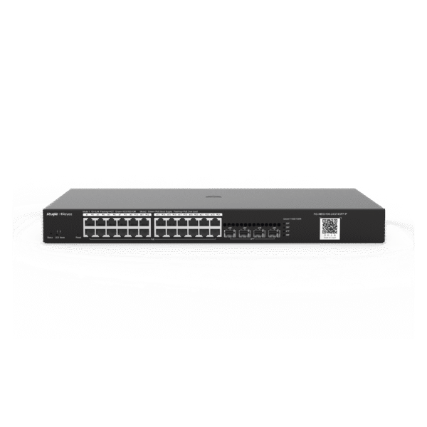 RG-NBS3100-24GT4SFP-P, Switch PoE Gestionable en la Nube de Capa 2 Gigabit de 28 Puertos, 24 Puertos Gigabit PoE+, 4 SFP, 370W