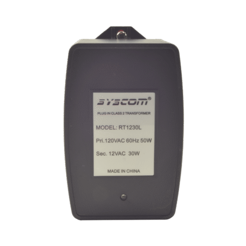 RT1230L-l Transformador de Pared 12 Vca 30 VA. Cuenta con Fusible Externo Facilmente Intercambiable