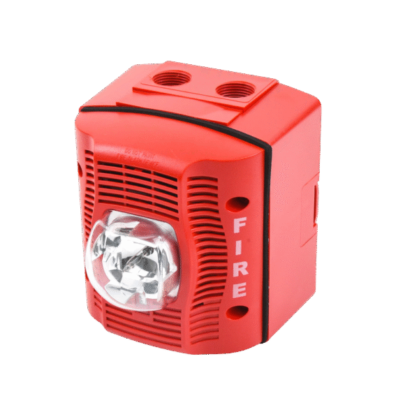 Bocina con Lámpara Estroboscópica para Exterior, con Configuración Estroboscópica Seleccionable, Color Rojo