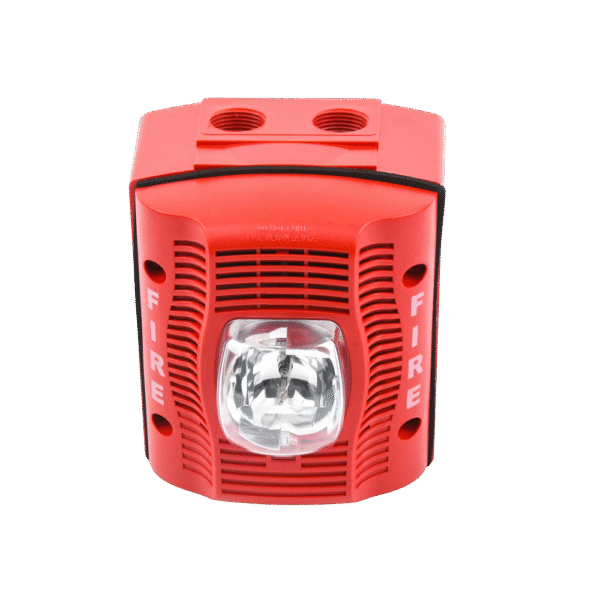 Bocina con Lámpara Estroboscópica para Exterior, con Configuración Estroboscópica Seleccionable, Color Rojo