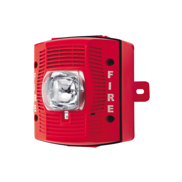 Bocina con Lámpara Estroboscópica para Exterior, con Configuración Estroboscópica Seleccionable, Color Rojo