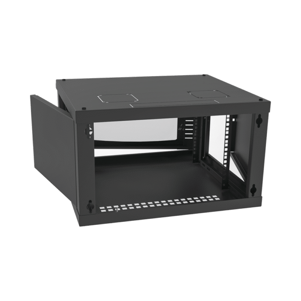 Gabinete para Montaje en Pared, con Puerta de Cristal Templado, Cuerpo Fijo, con 6 Unidades de Rack, de 19in, Fabricado en Acero