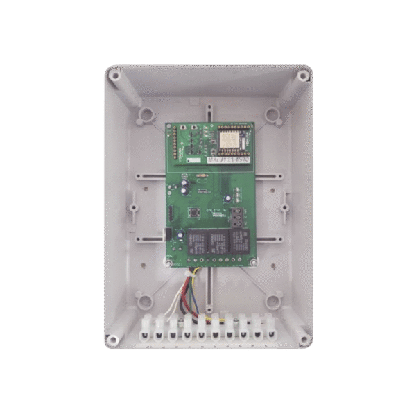Modulo WIFI LITE con gabinete para uso en Energizadores YONUSA / Aplicación sin costo / Botón de Pánico/ 1 Salida Propósito General
