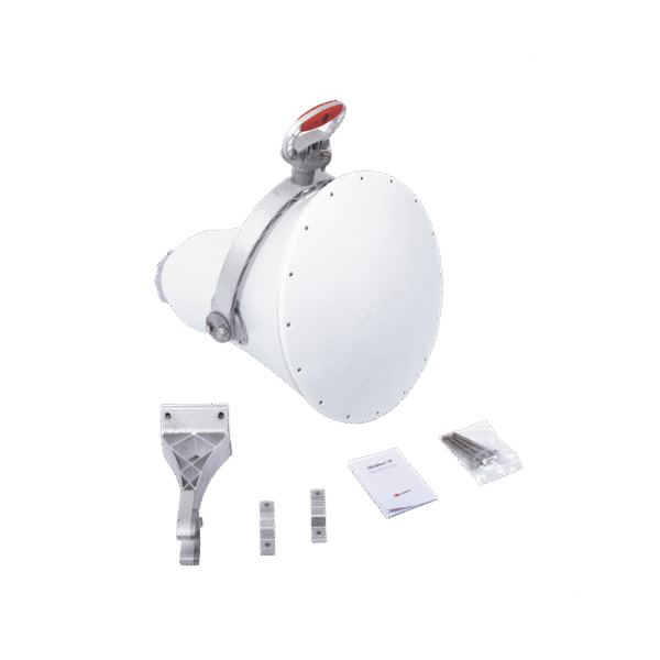 Antena direccional UltraHorn™ 5180-6400 GHz MHz, 24 dBi, ultra rechazo al ruido, conexión a radio sin pérdida y transmisión altamente direccional sin lóbulos laterales