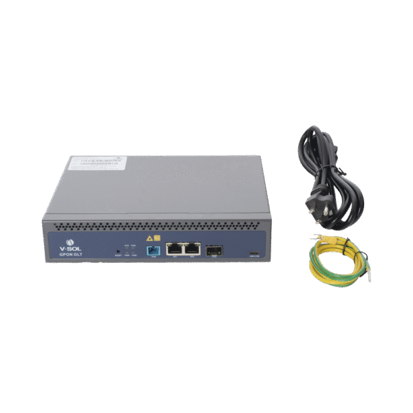 OLT de 1 puerto GPON con 3 puertos Uplink (2 puertos Gigabit Ethernet + 1 puerto SFP/SFP+) , hasta 128 ONUS,
