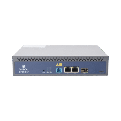 OLT de 1 puerto GPON con 3 puertos Uplink (2 puertos Gigabit Ethernet + 1 puerto SFP/SFP+) , hasta 128 ONUS,